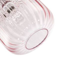 Happy Homewares Contemporary Glass Wide Ribbed Square Pendant Light Shade in Pink - thumbnail 5