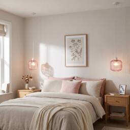 Happy Homewares Contemporary Glass Wide Ribbed Square Pendant Light Shade in Pink - thumbnail 6