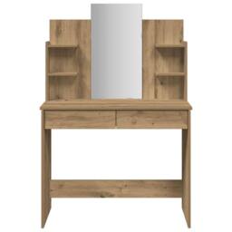 Berkfield Home Dressing Table with Mirror Artisan Oak 96x39x142 cm in Brown - Size: 96 x 39 x 142 cm - thumbnail 4