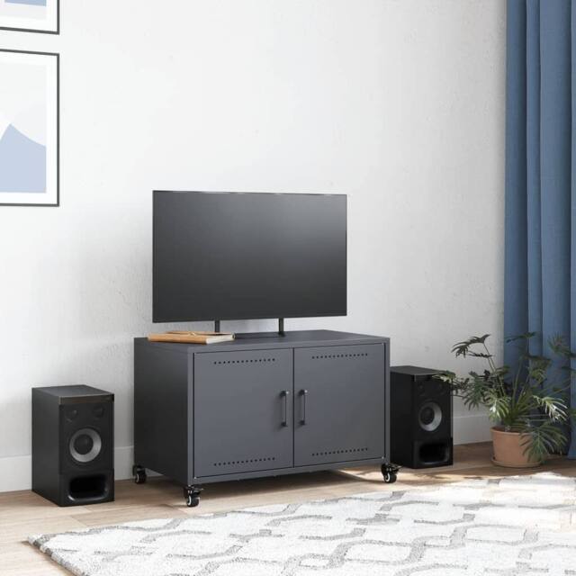Berkfield Home TV Cabinet Anthracite 68x39x43.5 cm Steel in Charcoal - image 1