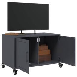 Berkfield Home TV Cabinet Anthracite 68x39x43.5 cm Steel in Charcoal - thumbnail 4