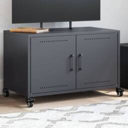 Berkfield Home TV Cabinet Anthracite 68x39x43.5 cm Steel in Charcoal - thumbnail 2