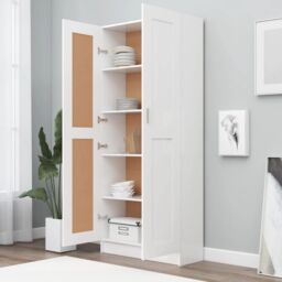 Berkfield Home Book Cabinet White 82.5x30.5x185.5 cm Engineered Wood - thumbnail 3