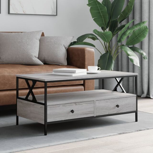 Berkfield Home Coffee Table Grey Sonoma 100x51x45 cm Engineered Wood - Size: 100 x 51 x 45 cm - image 1