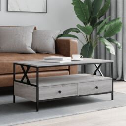 Berkfield Home Coffee Table Grey Sonoma 100x51x45 cm Engineered Wood - Size: 100 x 51 x 45 cm - thumbnail 1
