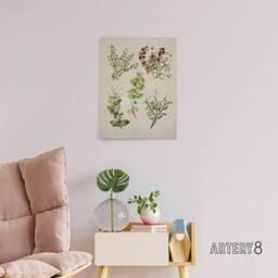 "Artery8 New Zealand Gaultheria Flowering Plant Featon Canvas Wall Art Print in Beige - Size: W18"" x H24""" - thumbnail 3