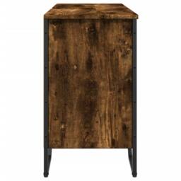 Berkfield Home Bathroom Sink Cabinet Smoked Oak 91x35x60 cm Engineered Wood - Size: 91 x 35 x 60 cm - thumbnail 5