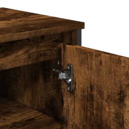 Berkfield Home Bathroom Sink Cabinet Smoked Oak 91x35x60 cm Engineered Wood - Size: 91 x 35 x 60 cm - thumbnail 7