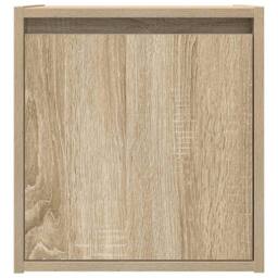 Berkfield Home Durable Wall-Mounted Bedside Cabinet Sonoma Oak 38x34x40 cm in Light Oak - Size: 38 x 34 x 40 cm - thumbnail 6