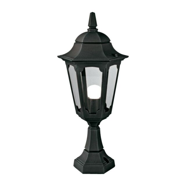 Loops Outdoor IP44 1 Bulb Wall Ground Pedestal Lamp Light Black LED E27 100W d02084 - image 1