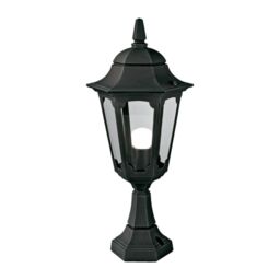 Loops Outdoor IP44 1 Bulb Wall Ground Pedestal Lamp Light Black LED E27 100W d02084 - thumbnail 1
