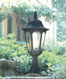 Loops Outdoor IP44 1 Bulb Wall Ground Pedestal Lamp Light Black LED E27 100W d02084 - thumbnail 2
