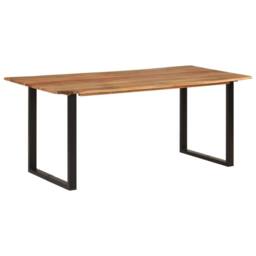 Berkfield Home Sturdy Dining Table 180x90x76 cm Solid Acacia Wood in Brown - Size: 180 x 90 x 76 cm - thumbnail 2