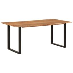 Berkfield Home Sturdy Dining Table 180x90x76 cm Solid Acacia Wood in Brown - Size: 180 x 90 x 76 cm - thumbnail 9