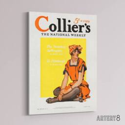 "Artery8 Vintage Magazine Cover Suffragette Vote Canvas Wall Art Print in Yellow - Size: W18"" x H24""" - thumbnail 2