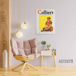 "Artery8 Vintage Magazine Cover Suffragette Vote Canvas Wall Art Print in Yellow - Size: W18"" x H24""" - thumbnail 3