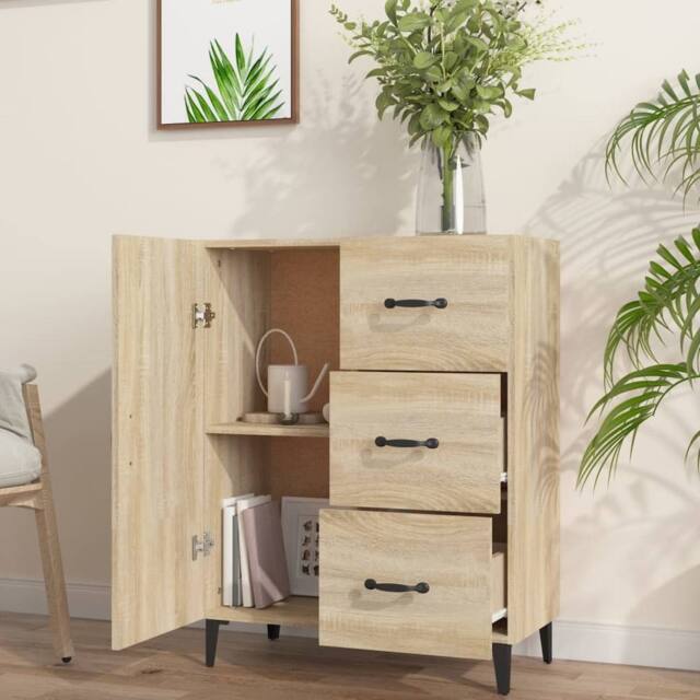Berkfield Home Sideboard Sonoma Oak 69.5x34x90 cm Engineered Wood in Light Brown - image 1
