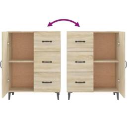 Berkfield Home Sideboard Sonoma Oak 69.5x34x90 cm Engineered Wood in Light Brown - thumbnail 8