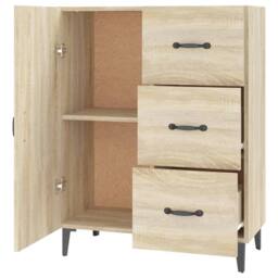 Berkfield Home Sideboard Sonoma Oak 69.5x34x90 cm Engineered Wood in Light Brown - thumbnail 7