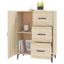Berkfield Home Sideboard Sonoma Oak 69.5x34x90 cm Engineered Wood in Light Brown - thumbnail 4