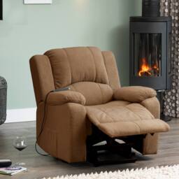 Artemis Home Ellington Boucle Fabric Electric Lift Assist Recliner with Massage & Heat in Light Brown - thumbnail 4