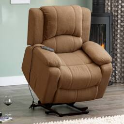 Artemis Home Ellington Boucle Fabric Electric Lift Assist Recliner with Massage & Heat in Light Brown - thumbnail 2