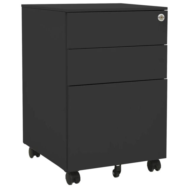 Berkfield Home Mobile File Cabinet Anthracite 39x45x60 cm Steel in Black - Size: 39 x 45 x 60 cm - image 1