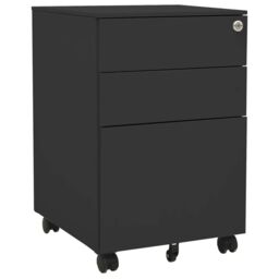 Berkfield Home Mobile File Cabinet Anthracite 39x45x60 cm Steel in Black - Size: 39 x 45 x 60 cm - thumbnail 1