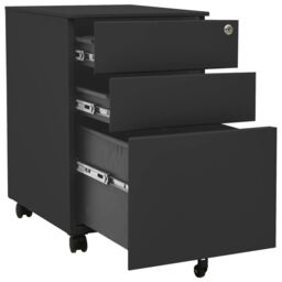 Berkfield Home Mobile File Cabinet Anthracite 39x45x60 cm Steel in Black - Size: 39 x 45 x 60 cm - thumbnail 5