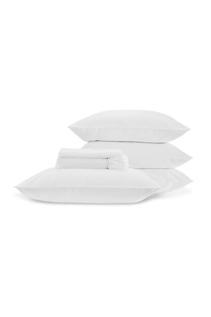 CHRISTY 400TC Luxury Cotton Sateen Plain Dye Full Sheet Bundle in White - Size: King - image 1