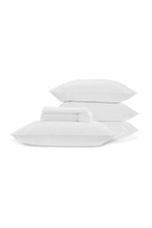 CHRISTY 400TC Luxury Cotton Sateen Plain Dye Full Sheet Bundle in White - Size: King - thumbnail 1