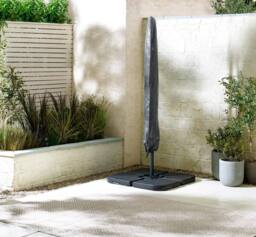 FurnitureboxUK Cantilever Square Outdoor Parasol & Base in Cream - thumbnail 3
