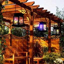 Havendro 4Pcs Solar LED Hanging Lantern Lights Waterproof Garden in Black - thumbnail 5