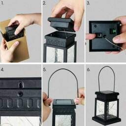 Havendro 4Pcs Solar LED Hanging Lantern Lights Waterproof Garden in Black - thumbnail 4