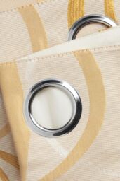 Alan Symonds Omega Lined Eyelet Ring Top Curtains in Yellow - Size: 168 cm width x 183 cm drop - thumbnail 3
