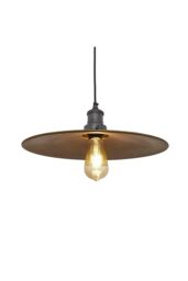 Industville Brooklyn Flat Pendant, 15 Inch, Brass, Pewter Holder in Bronze - thumbnail 2