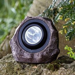 Marco Paul Grey Resin Solar Powered Realistic Rock Spotlight 19cm