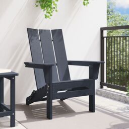 Berkfield Home Folding Adirondack Chair Navy Blue 74.5x80.5x90 cm HDPE - thumbnail 3