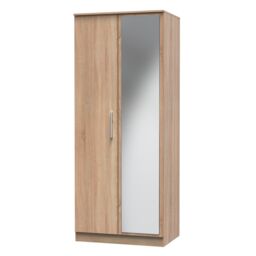 Ready Assembled 2 U Trent 2 Door Mirrored Wardrobe (Ready Assembled) in Light Oak - thumbnail 3