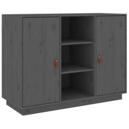 Berkfield Home Sideboard Grey 100x40x75 cm Solid Wood Pine - Size: 100 x 40 x 75 cm - thumbnail 2