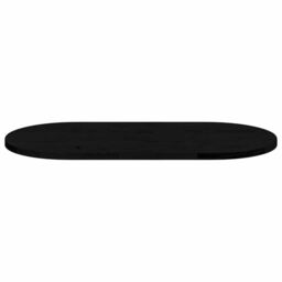 Berkfield Home Table Top Dark Brown 80x40x2 cm Solid Wood Oak Oval - Size: 80 x 40 x 2 cm - thumbnail 5