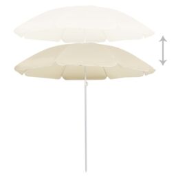 Berkfield Home Outdoor Parasol with Steel Pole Sand 180 cm in Beige - thumbnail 2