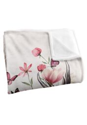 Reinders Floral Deer Silky Touch Super Soft Throw Blanket 152 X 127 cm in White - thumbnail 3