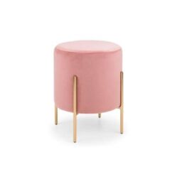 Ashfield Dusky Pink Velvet Stool in Baby Pink - thumbnail 2