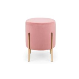 Ashfield Dusky Pink Velvet Stool in Baby Pink - thumbnail 4