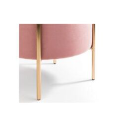 Ashfield Dusky Pink Velvet Stool in Baby Pink - thumbnail 3