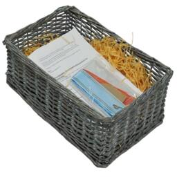 Gr8 Home Christmas Wicker Gift Hamper Basket DIY Kit in Grey - thumbnail 5