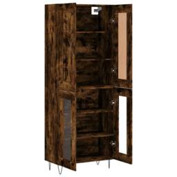 Berkfield Home Highboard Smoked Oak 69.5x34x180 cm Engineered Wood in Brown - thumbnail 4