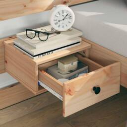 Berkfield Home with Drawer Brown 150 x 200 cm Solid pine wood in Beige - thumbnail 4