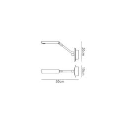 Netlighting Phuket Wall Lamp 1 Light 7W LED 3000K 600lm Matt White Polished Chrome - thumbnail 2
